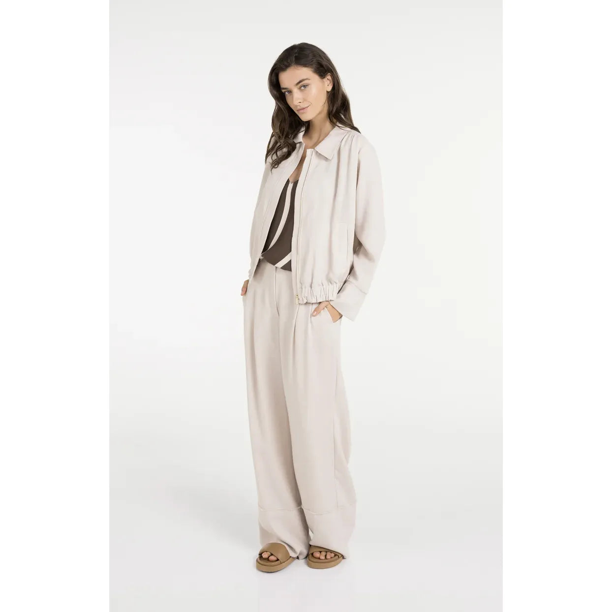 Fringe Linen Blend Trouser