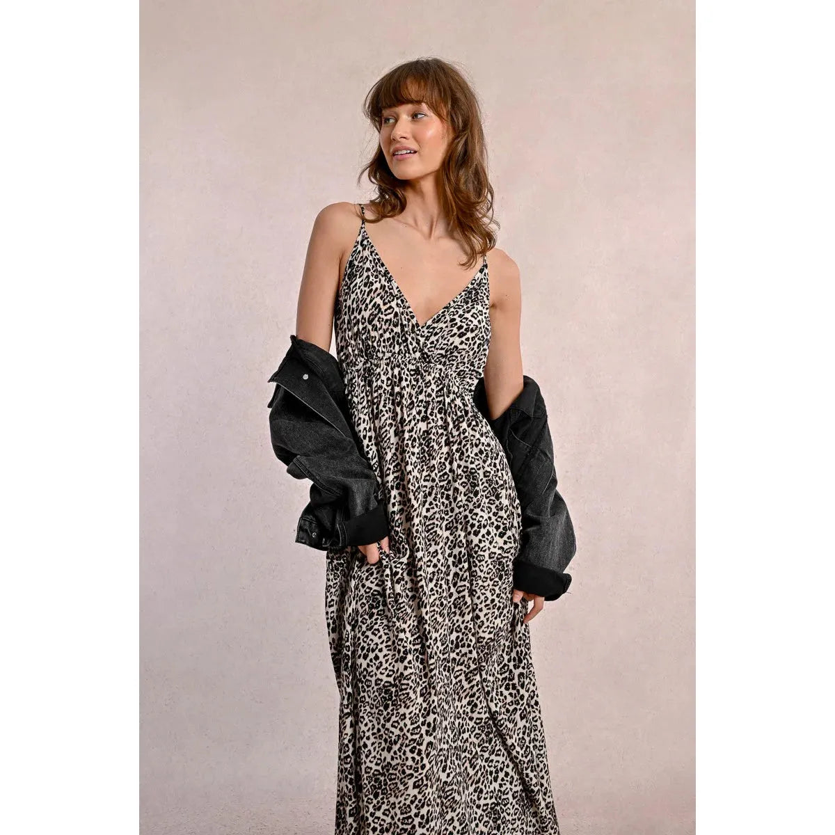 LONG LEOPARD PRINT DRESS