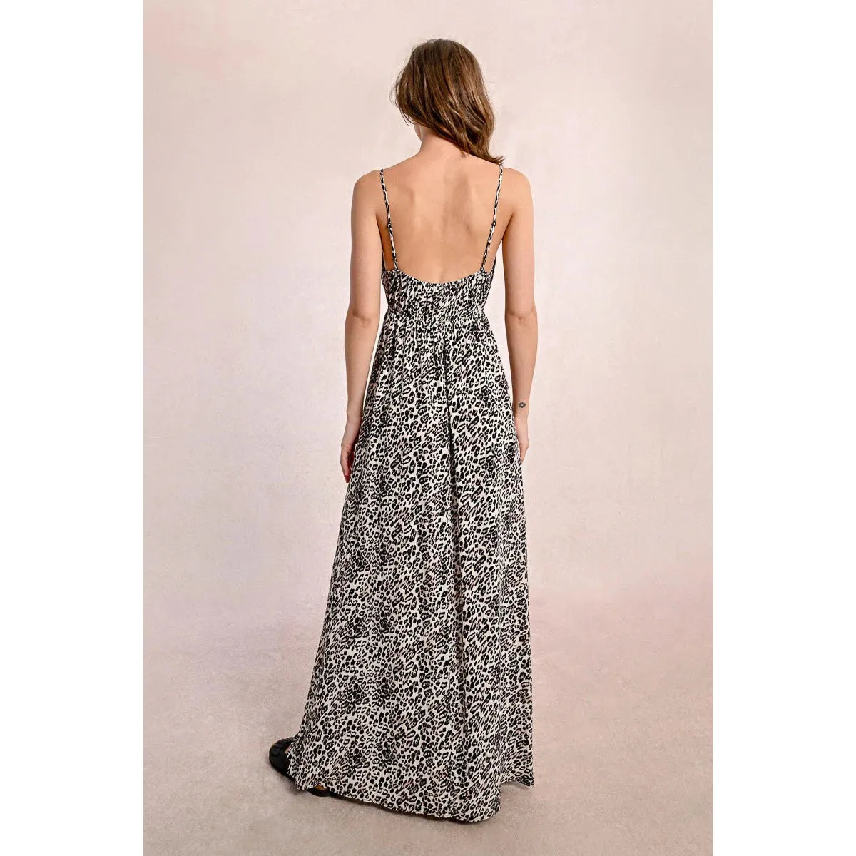 LONG LEOPARD PRINT DRESS
