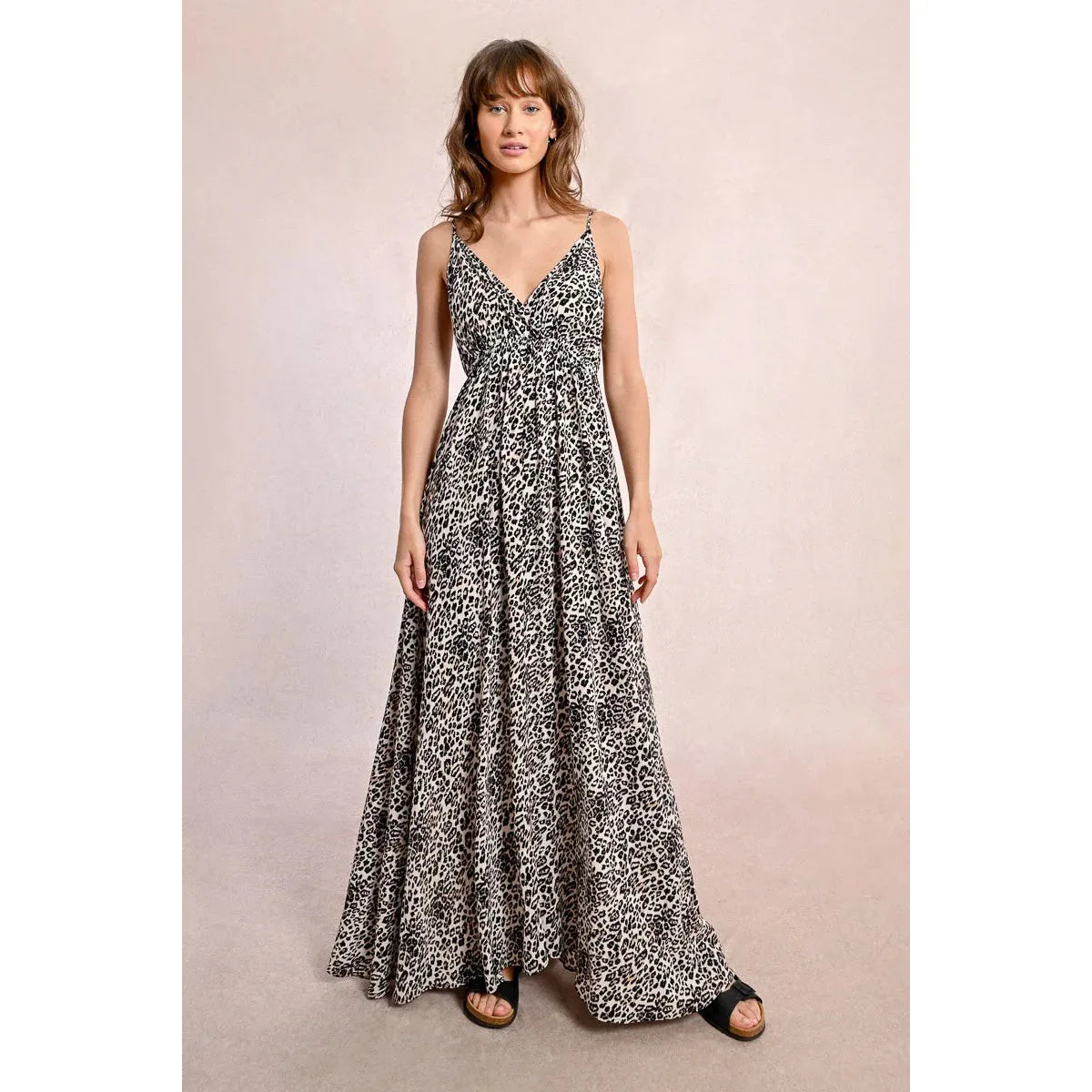 LONG LEOPARD PRINT DRESS