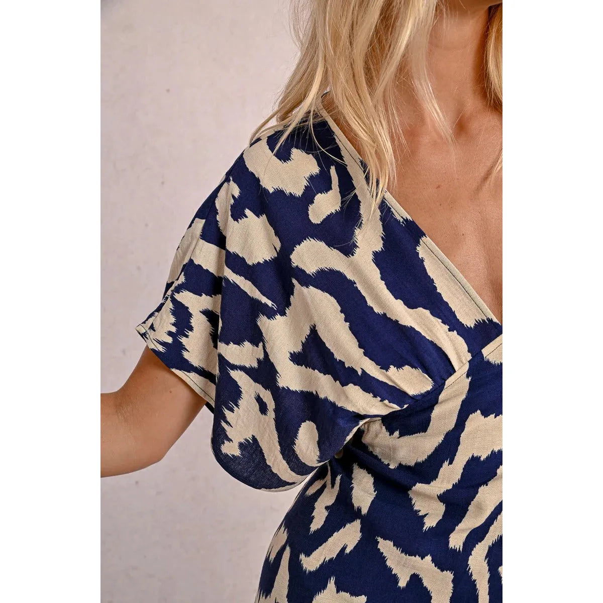 Navy Thais Printed Maxi Dress