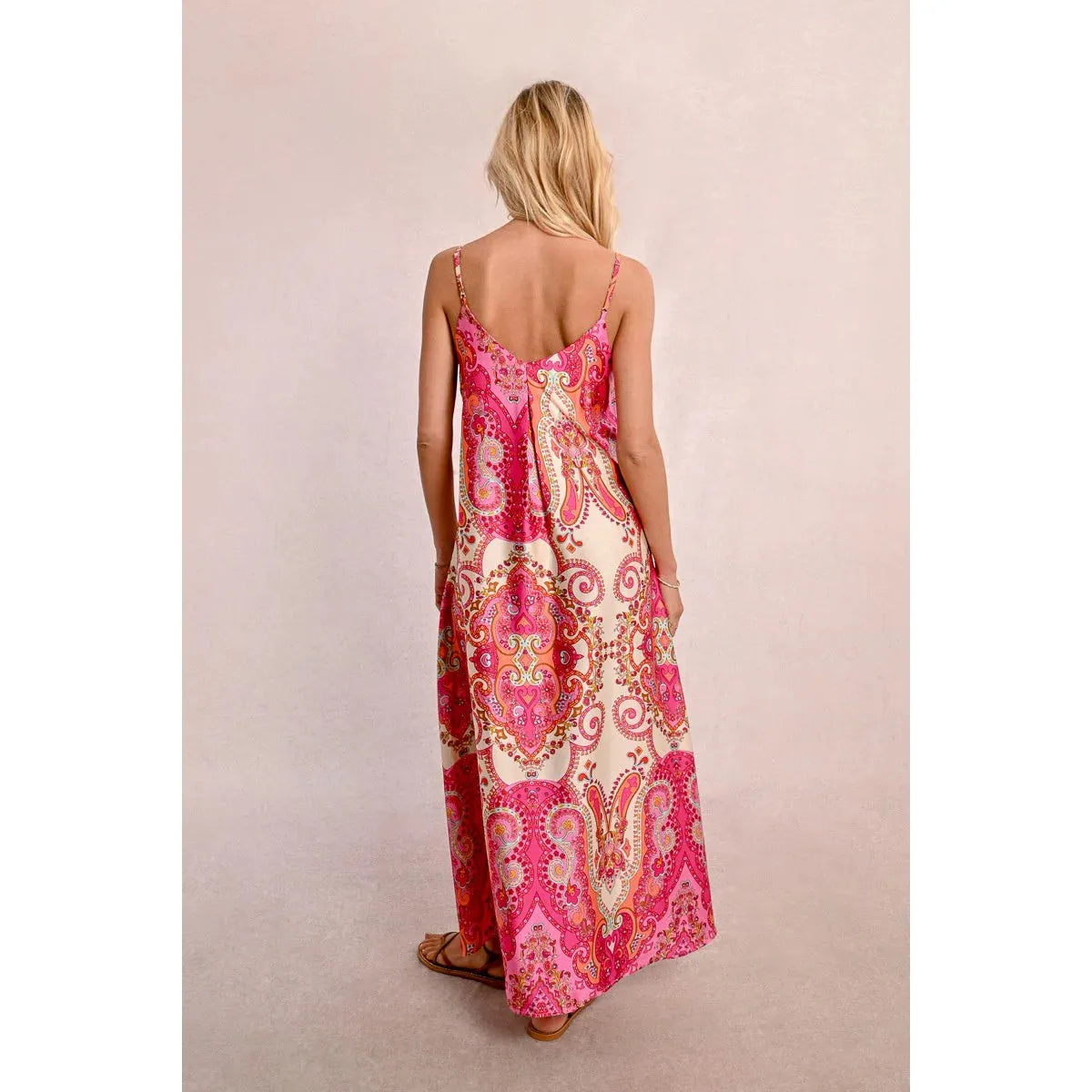 Pink Daphne Satin Maxi Dress