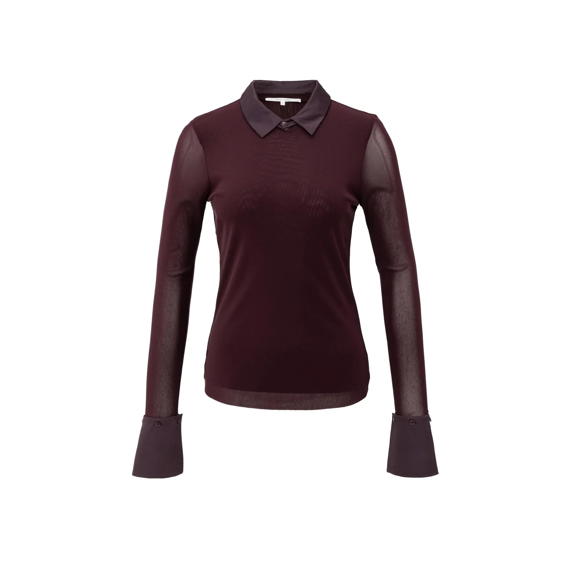 Mesh Blouse w/ Removable Cuffs & Collar