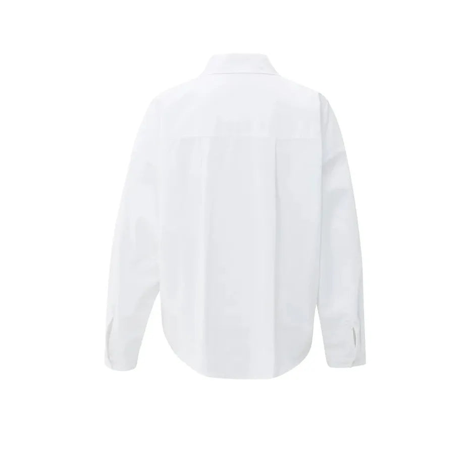 Poplin Blouse with front pleat details & Classic Collar