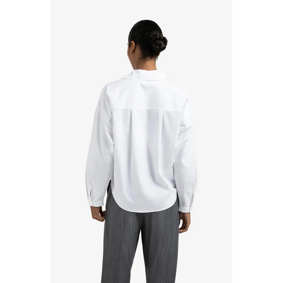Poplin Blouse with front pleat details & Classic Collar