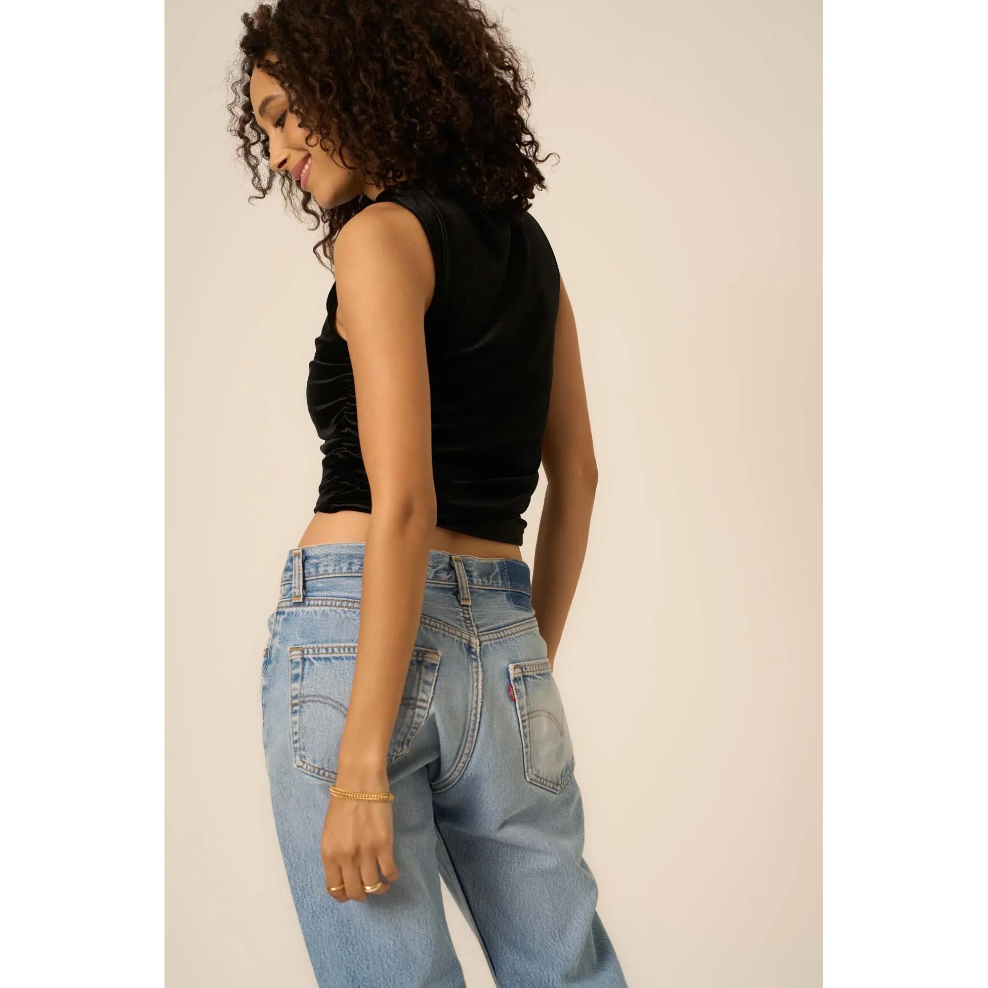 On Repeat Ruched Side Velvet Tank