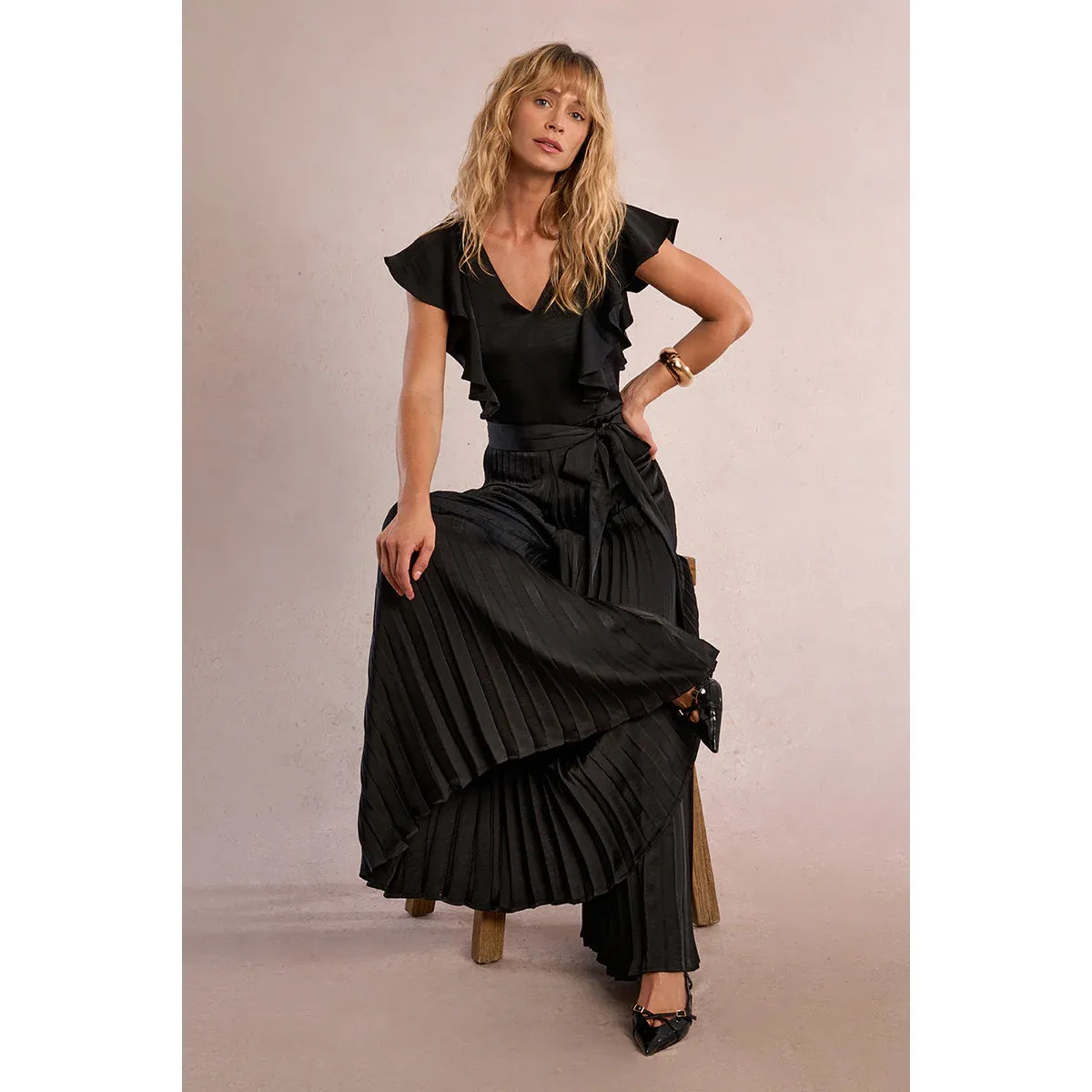 Midnight Muse Pleated Jumpsuit