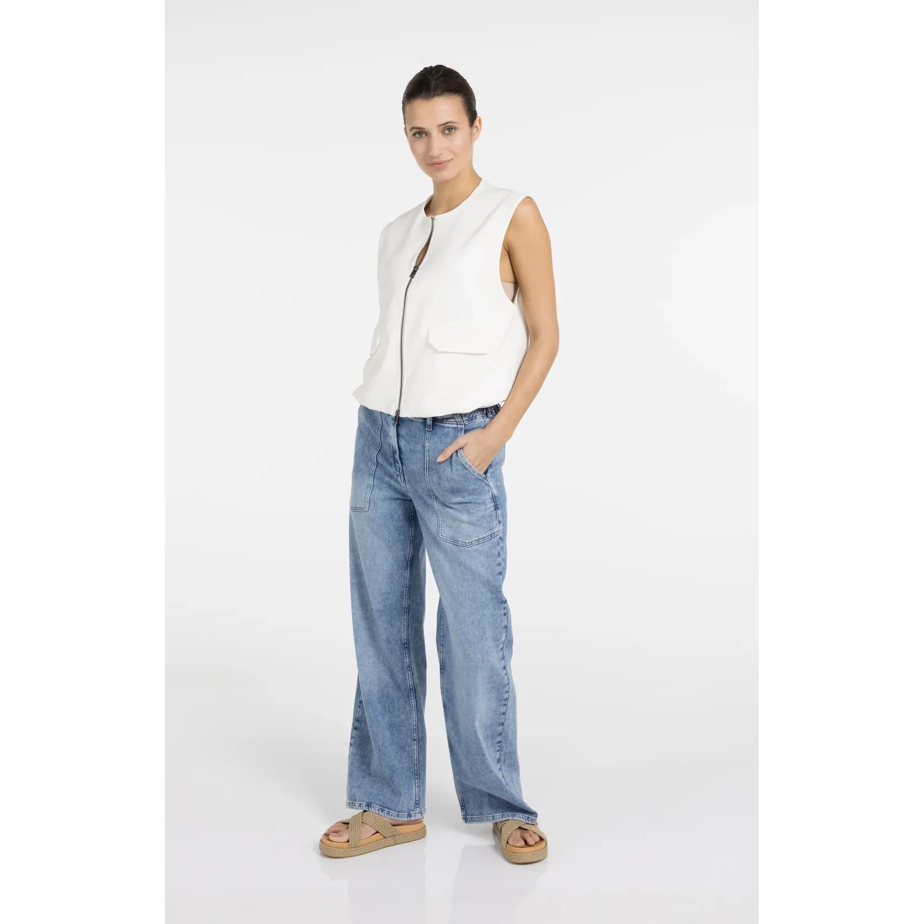 Loose Fit Worker Straight Denim Jeans