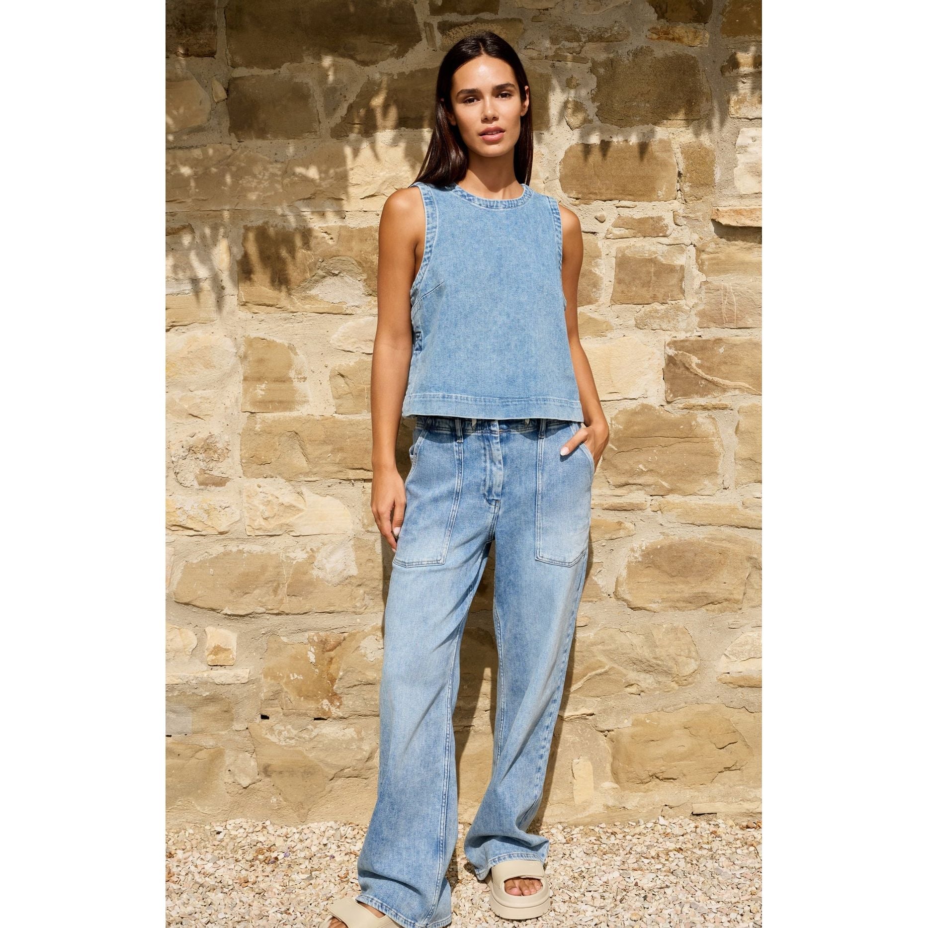 Loose Fit Worker Straight Denim Jeans