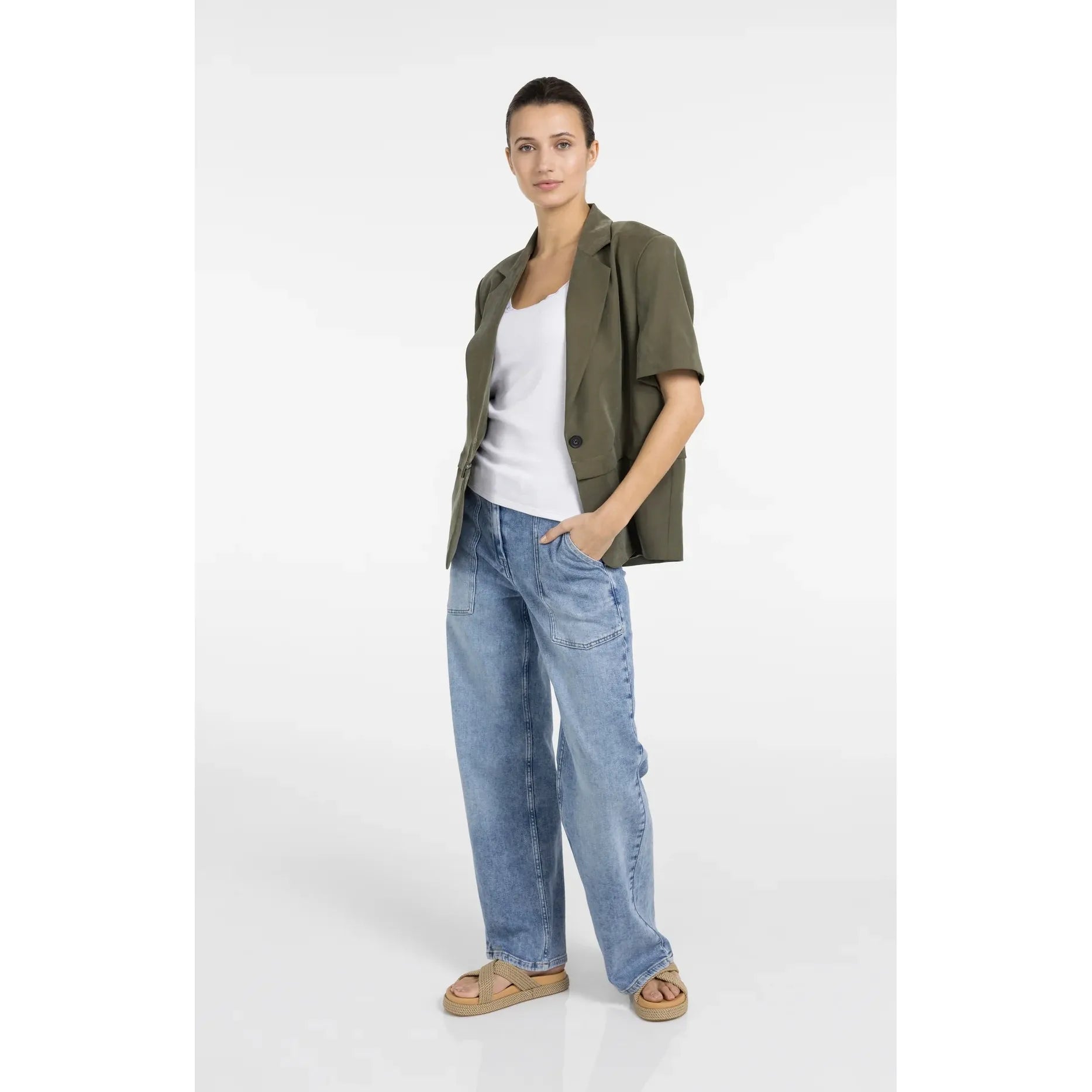Loose Fit Worker Straight Denim Jeans