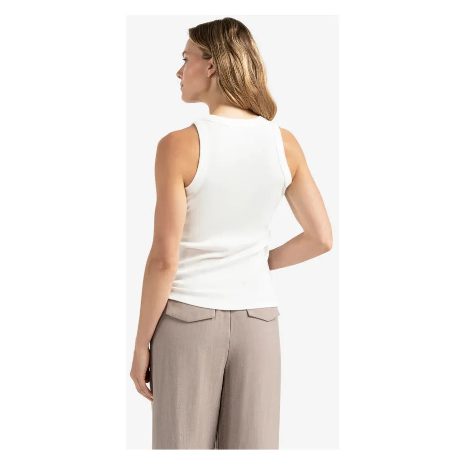 Ribbed singlet with round neckline