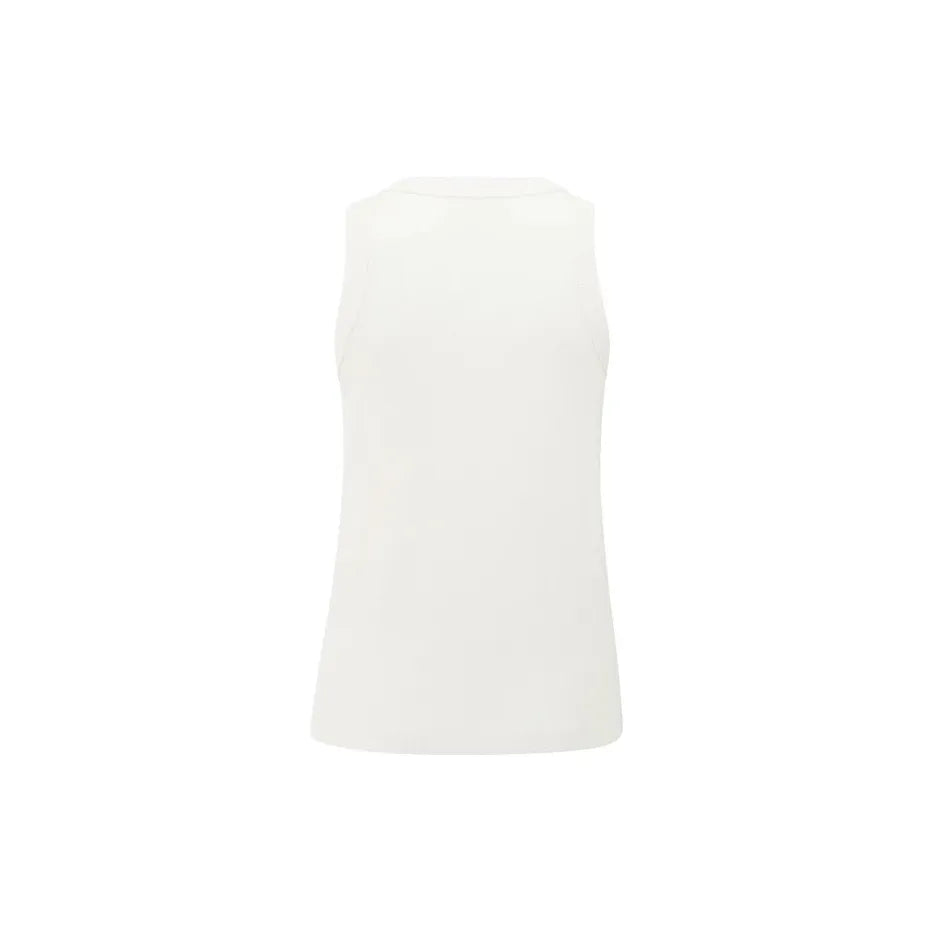 Ribbed singlet with round neckline