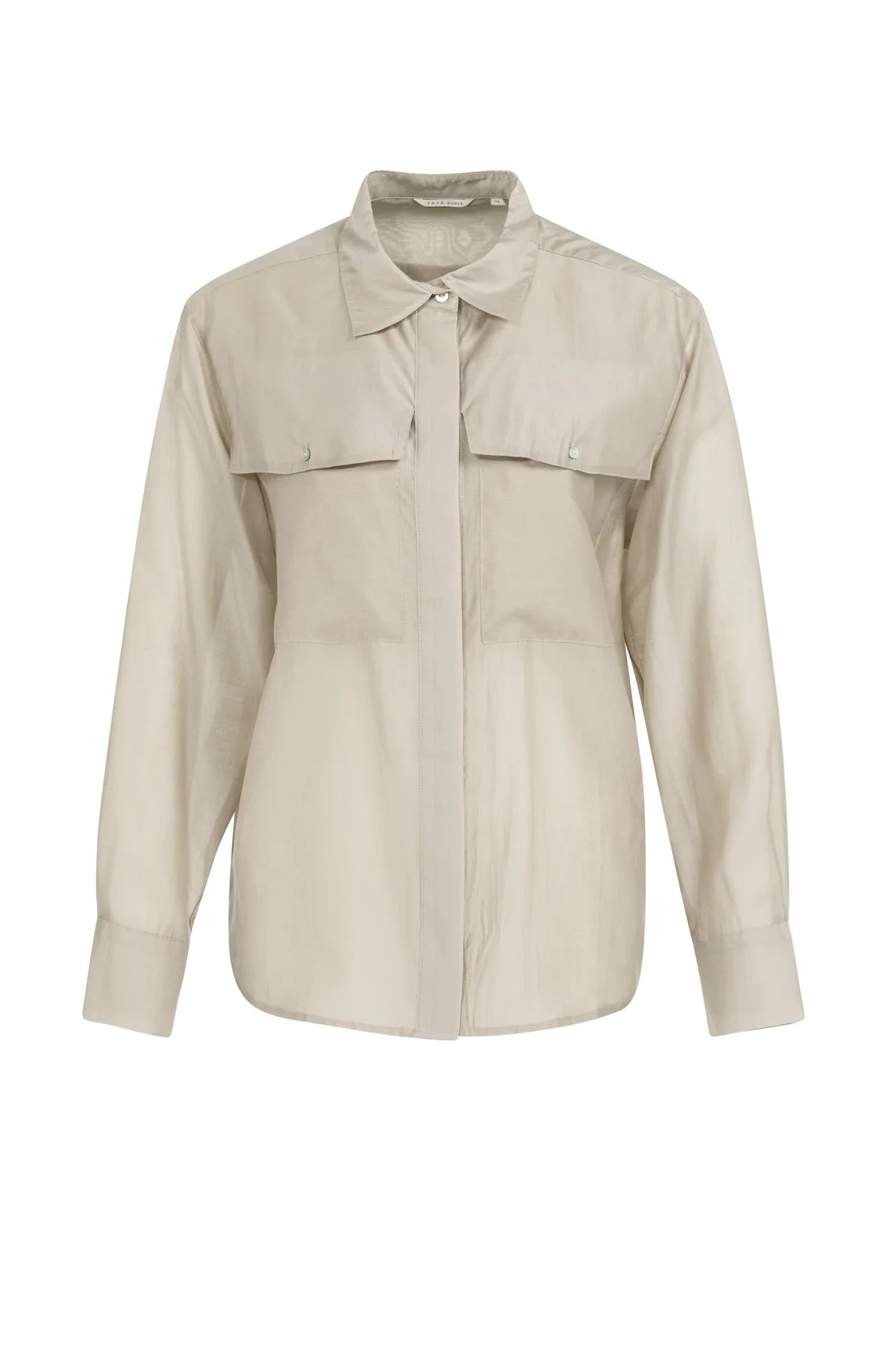 Sheer blouse with Chest Pockets