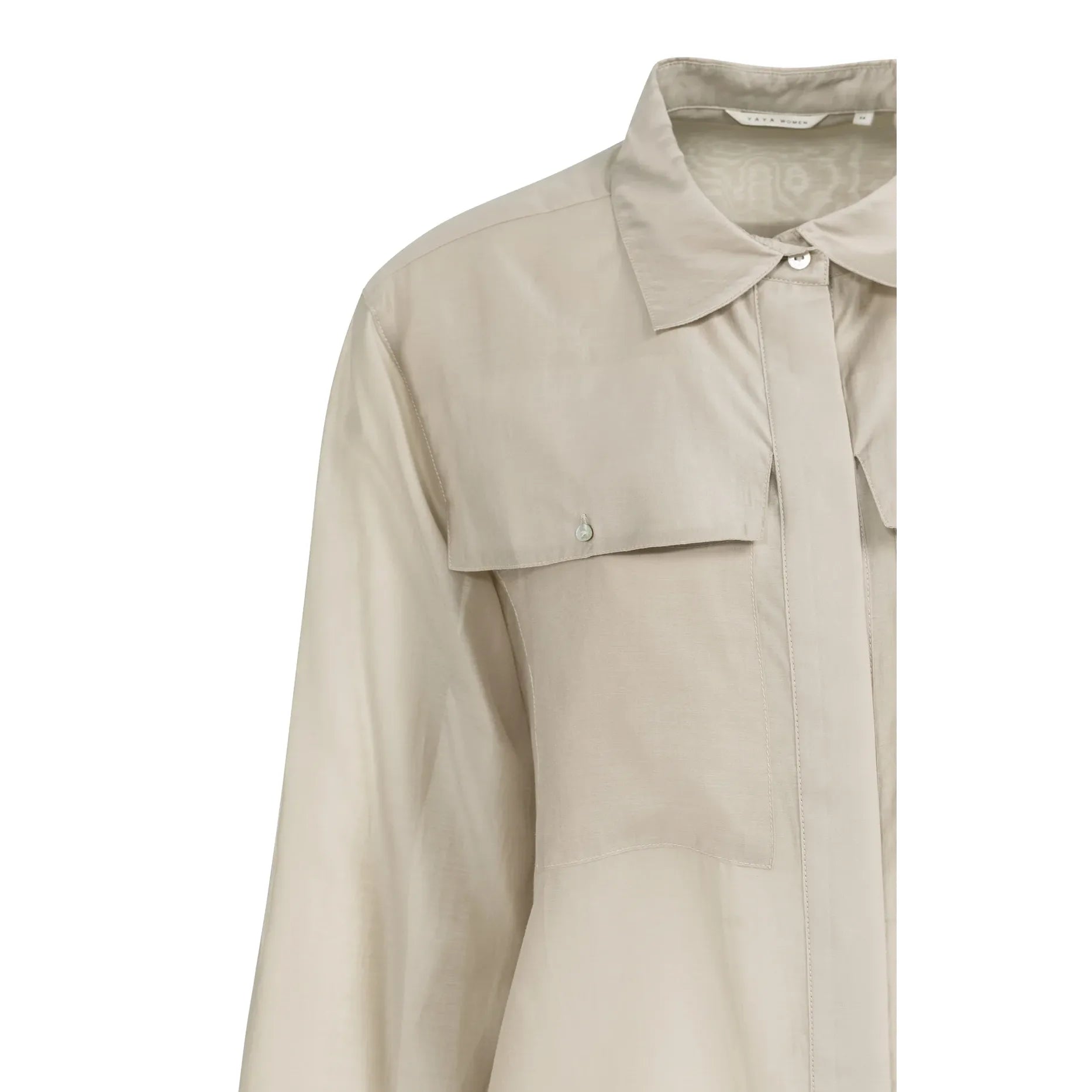 Sheer blouse with Chest Pockets
