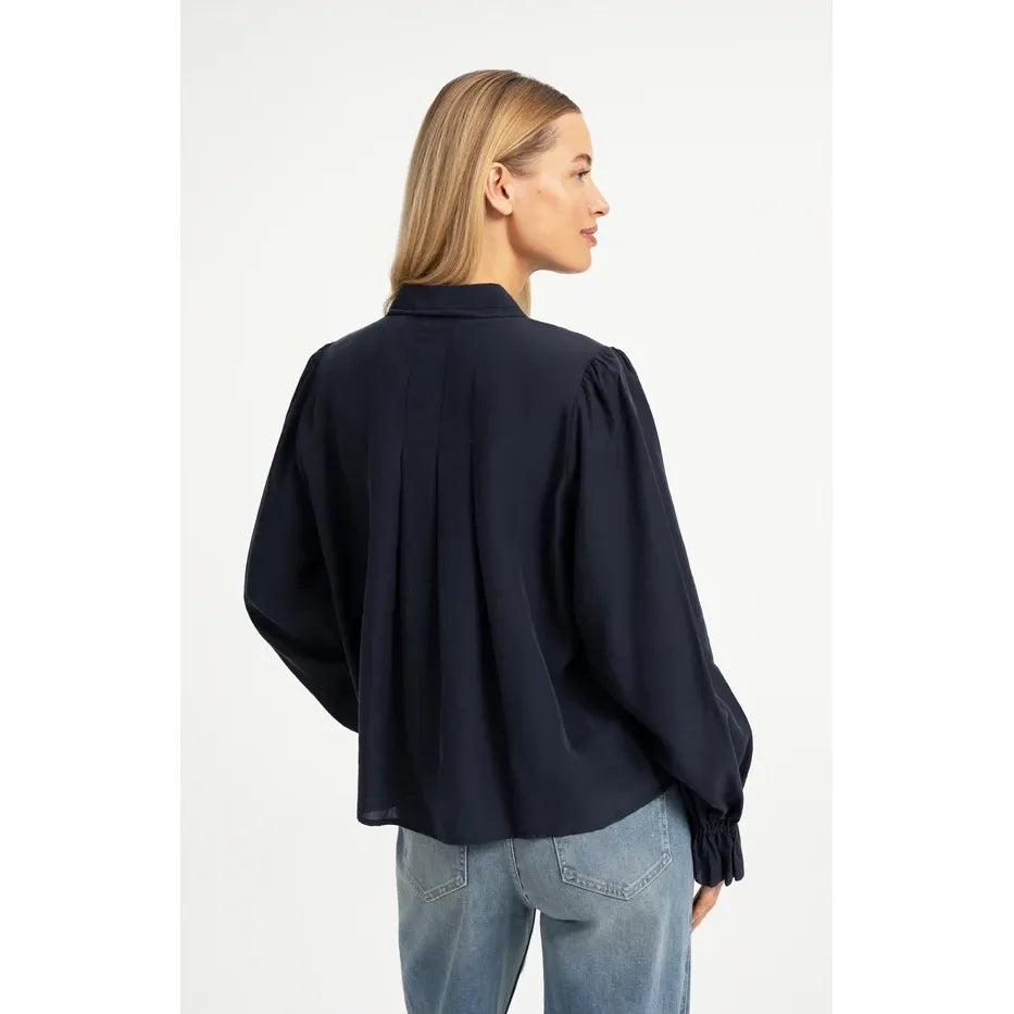 Sheer Pleated Blouse