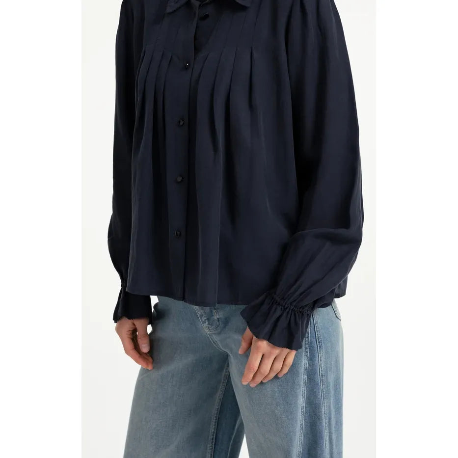 Sheer Pleated Blouse