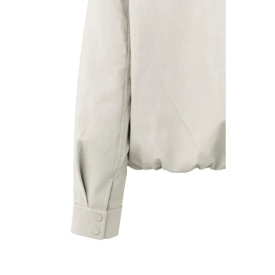 Faux Leather Jacket | Chalk White
