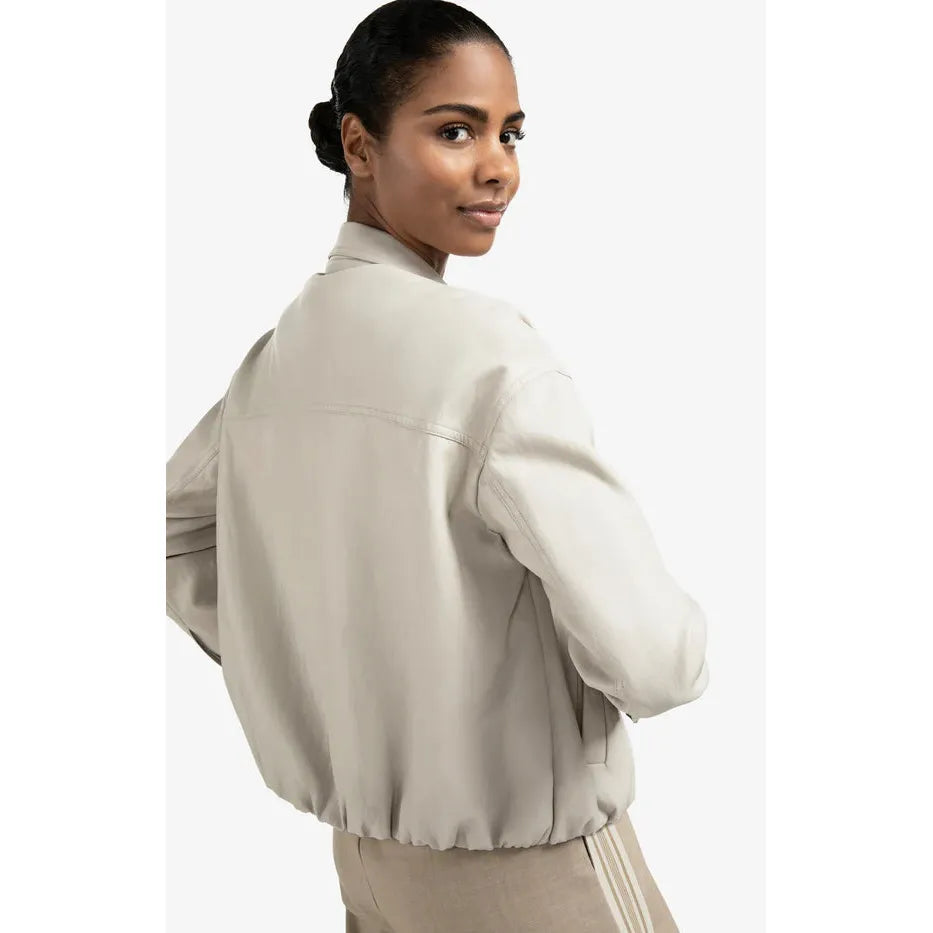 Faux Leather Jacket | Chalk White