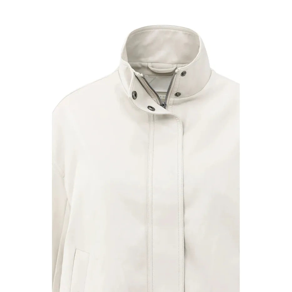 Faux Leather Jacket | Chalk White
