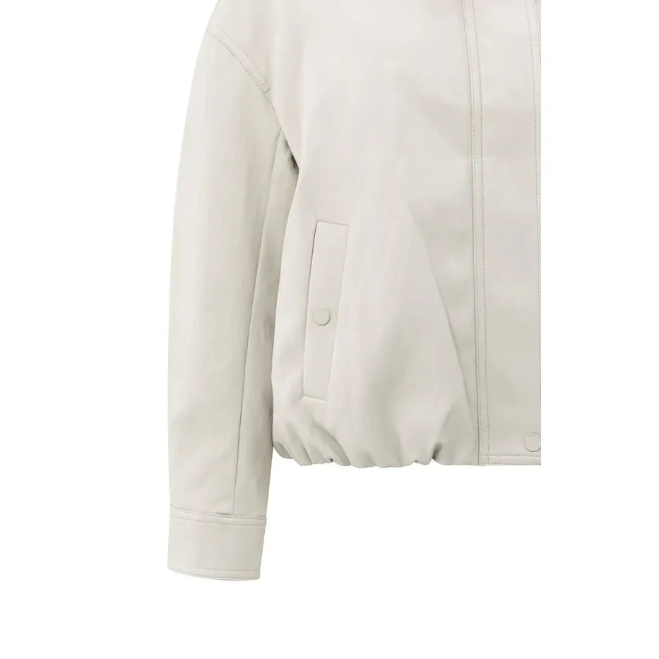 Faux Leather Jacket | Chalk White