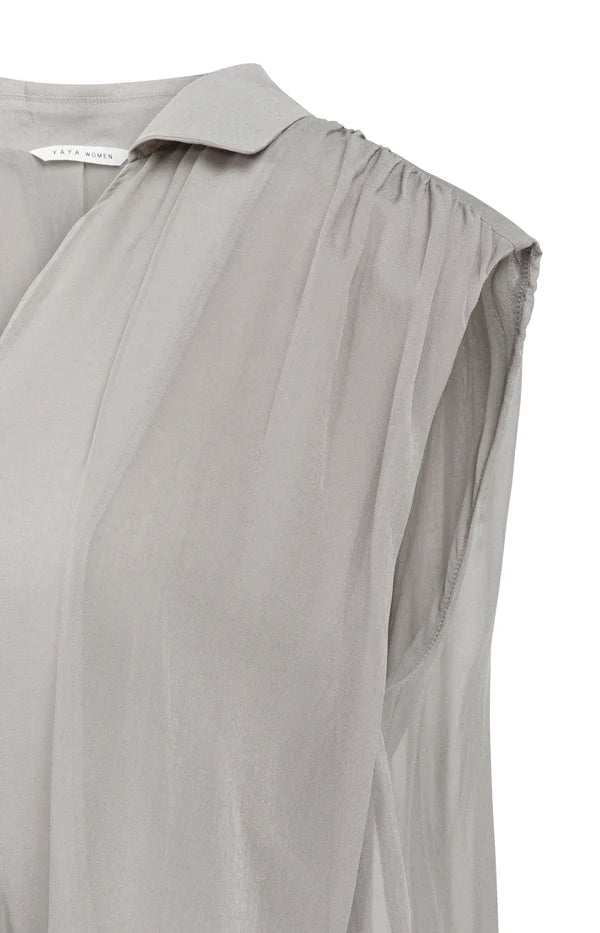 Storm Cloud Wrap Blouse