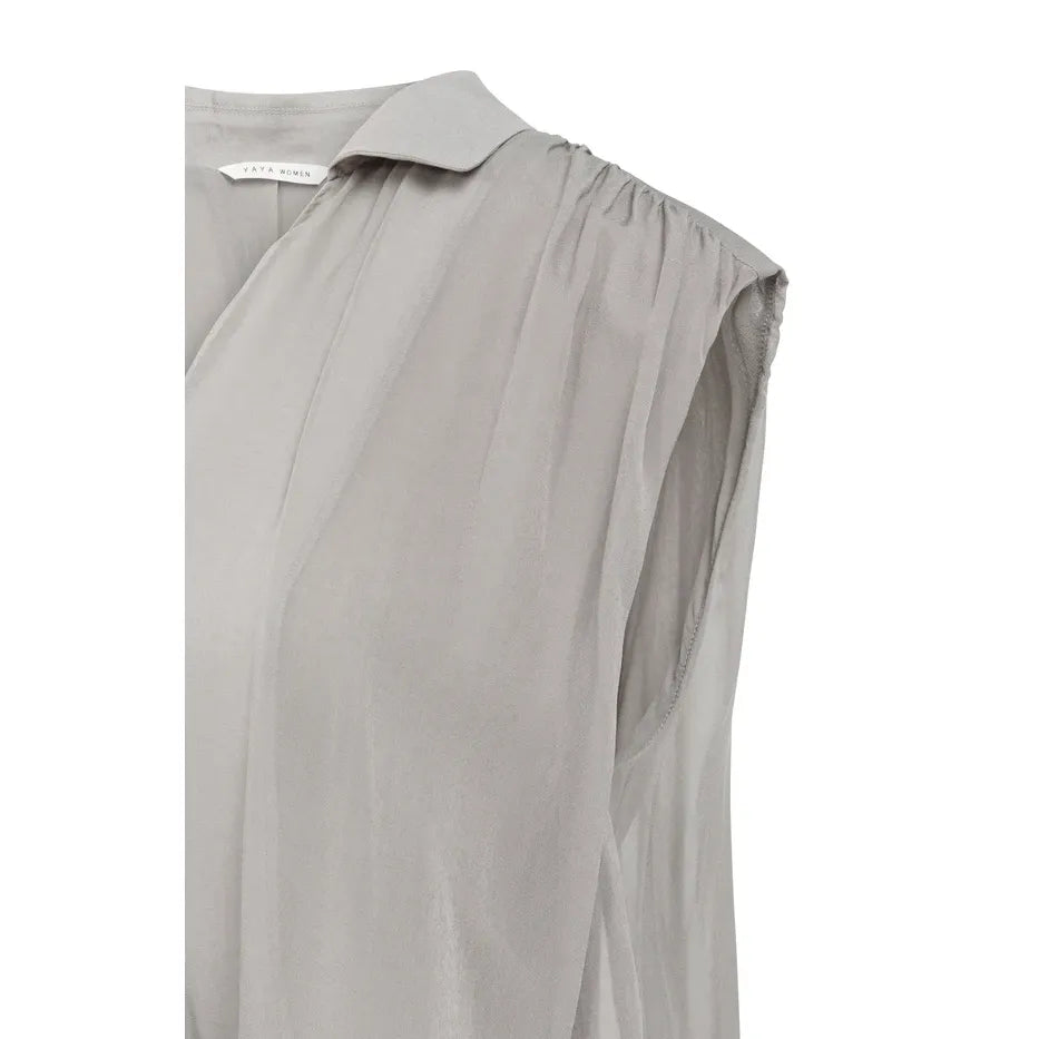 Storm Cloud Wrap Blouse