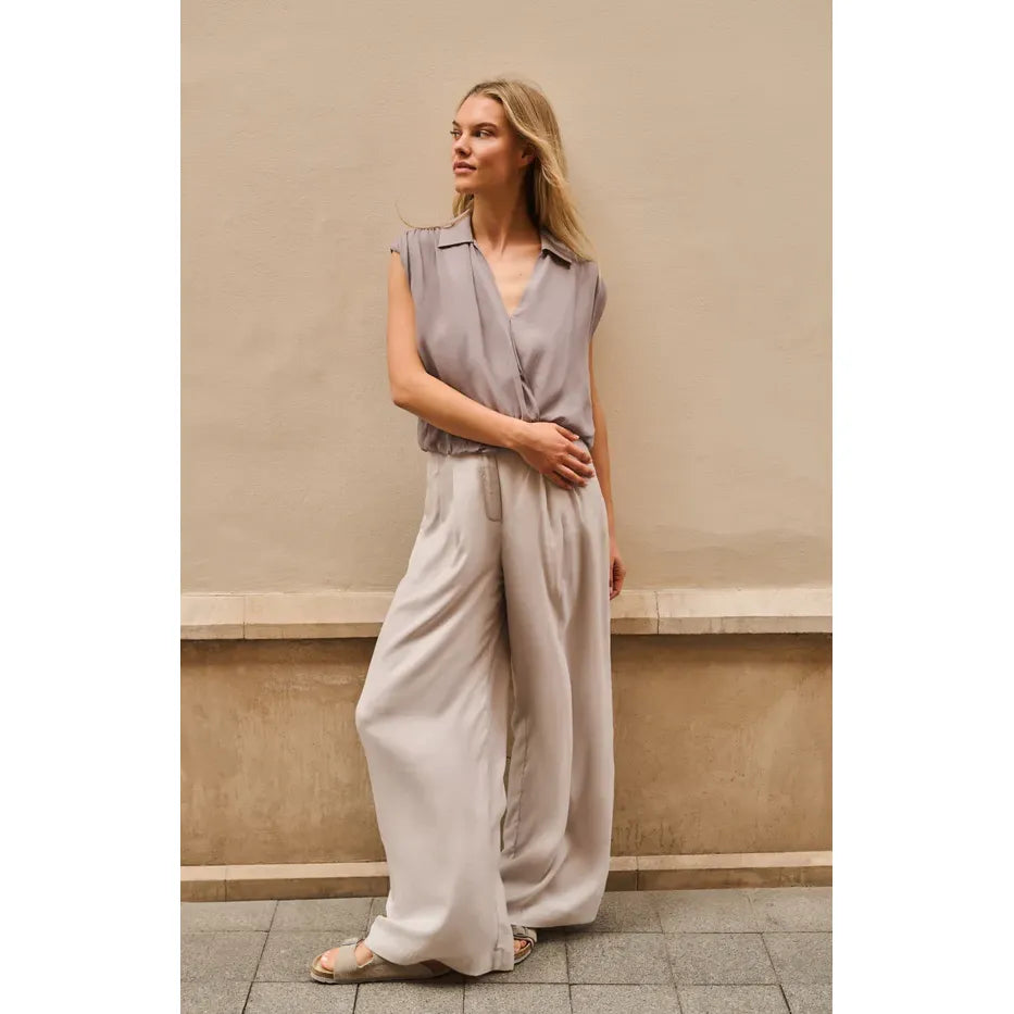 Storm Cloud Wrap Blouse