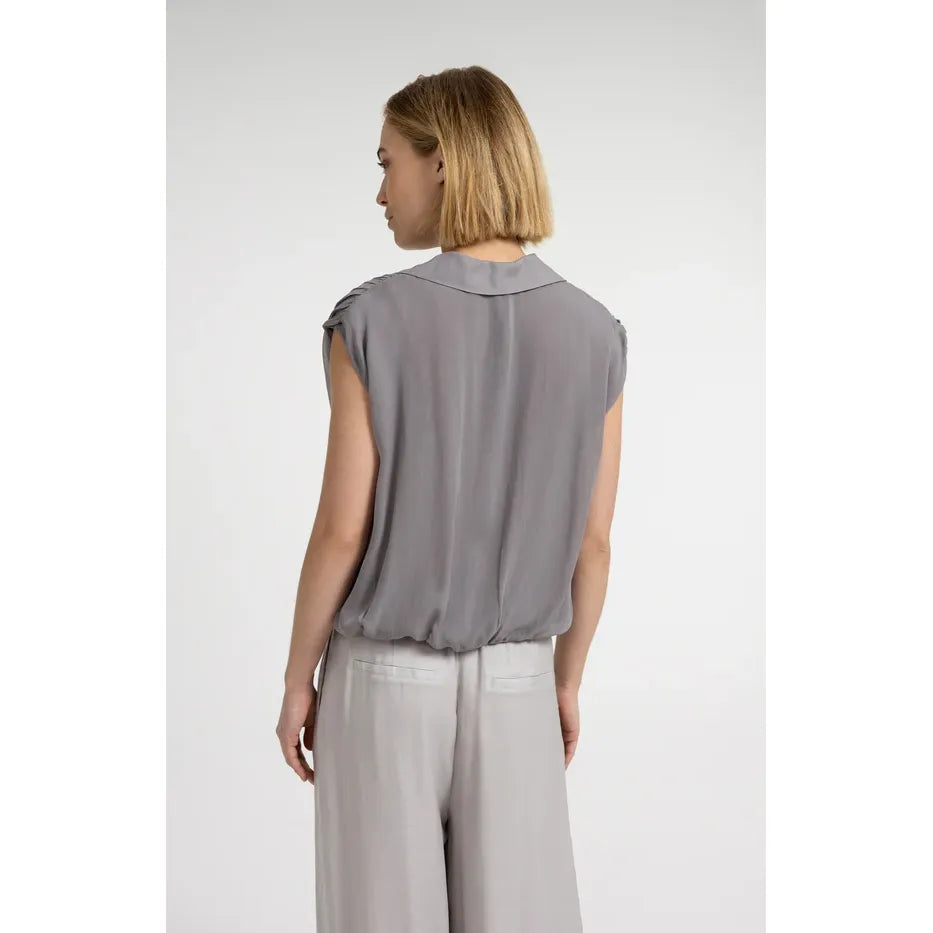 Storm Cloud Wrap Blouse
