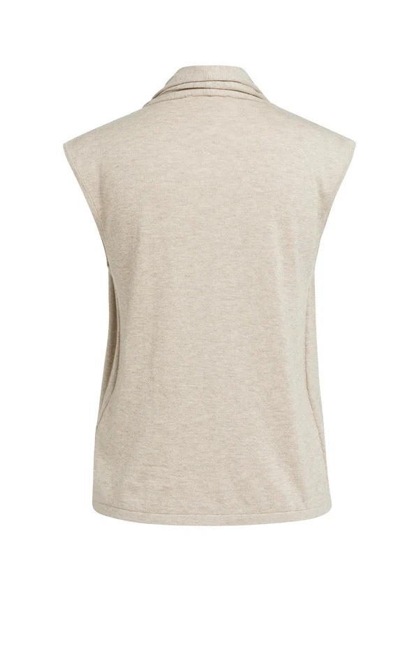 Double Layer Button Sleeveless Cardigan