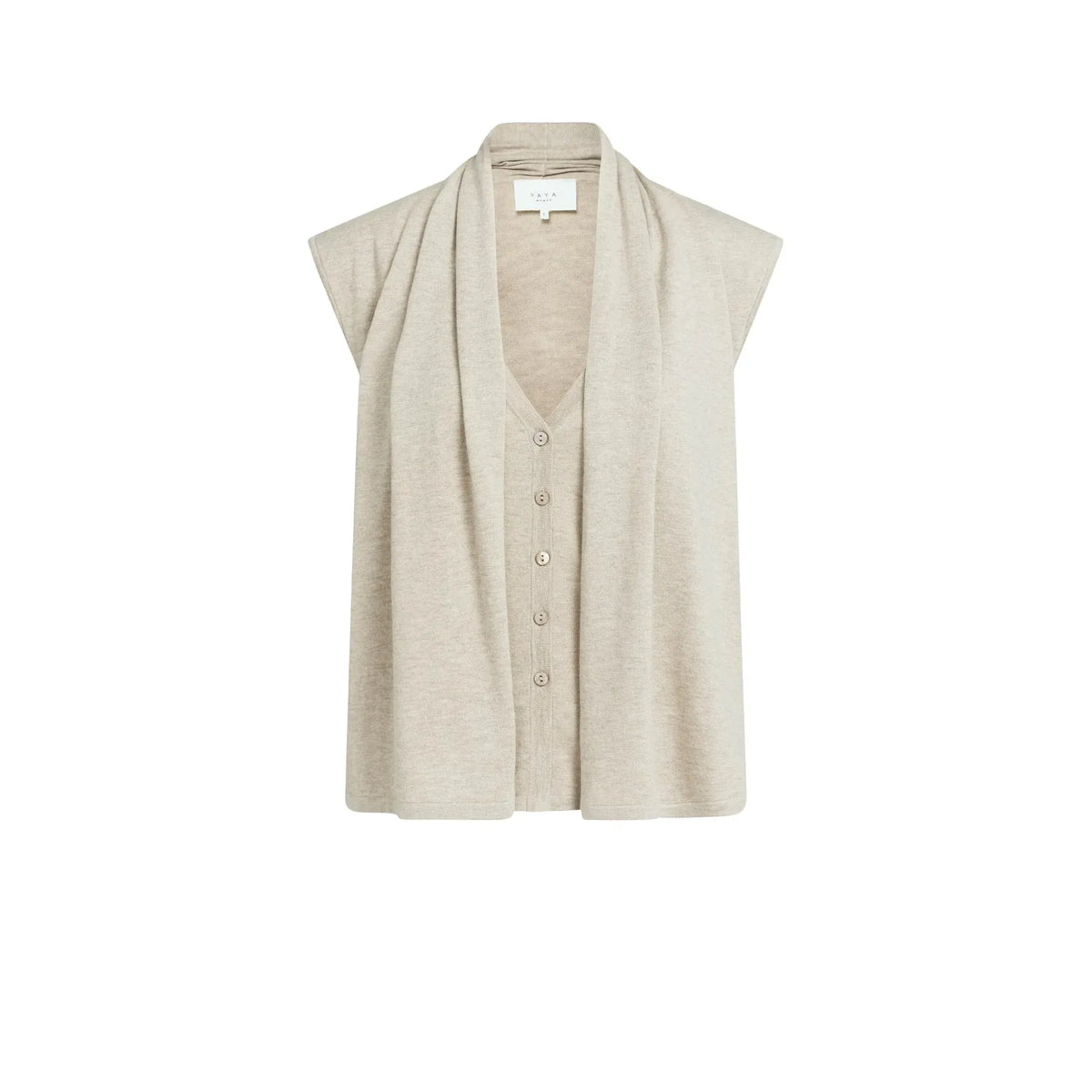 Double Layer Button Sleeveless Cardigan