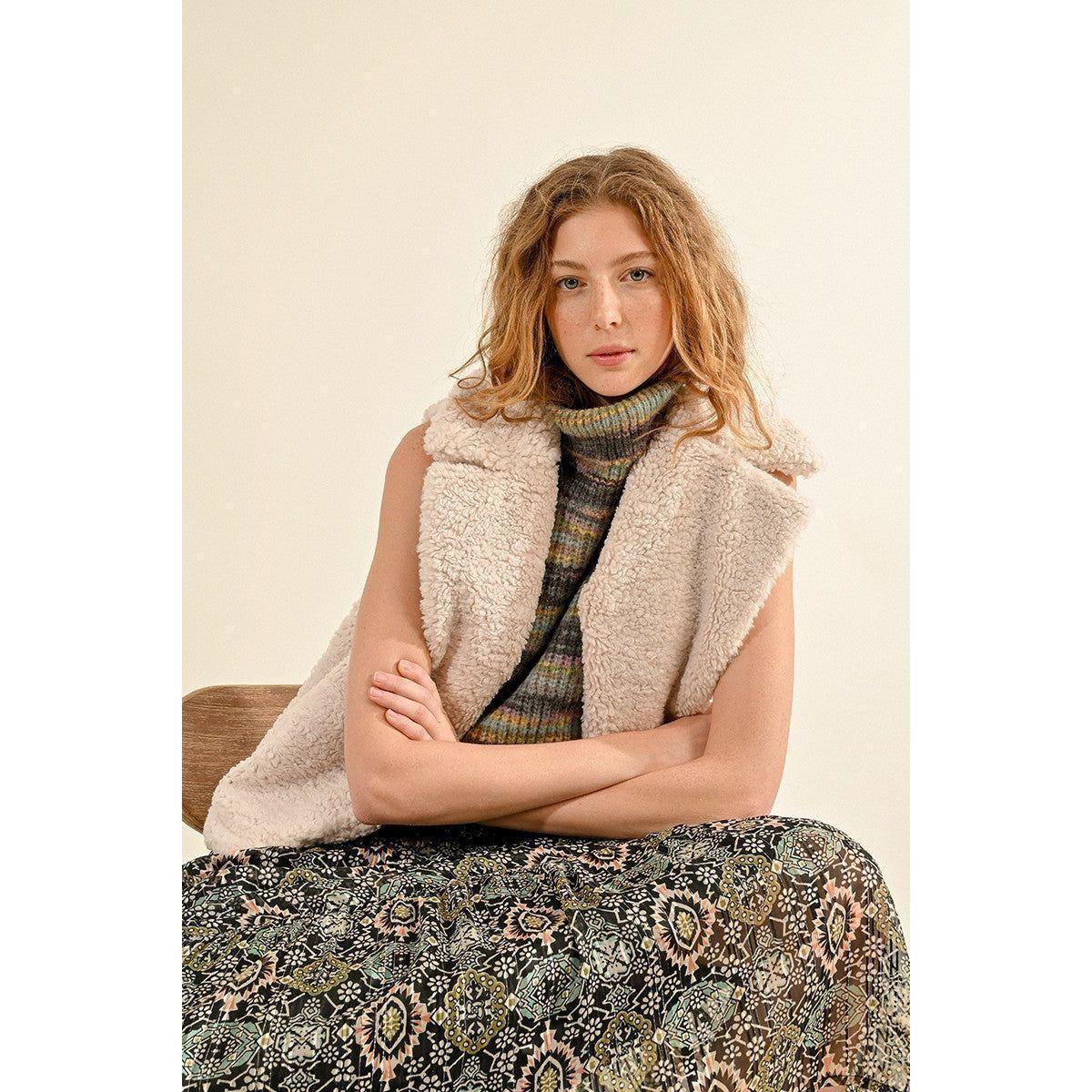 Sheepskin Effect Sleeveless Vest