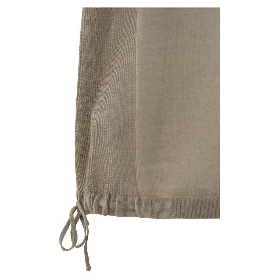 Sleeveless top with lines and drawstring hem