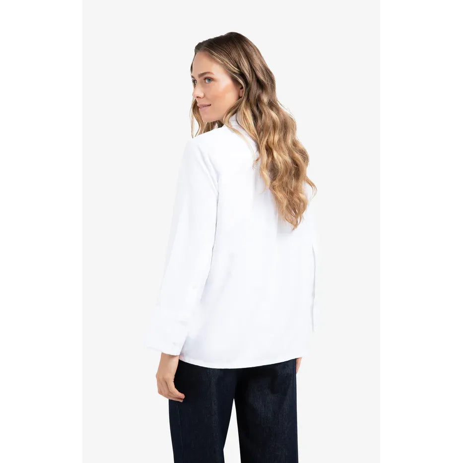 Soft oversized blouse with wide cuffs and chest pocket