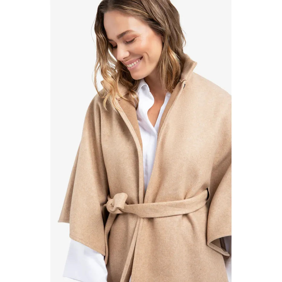 Soft Woven Belted Poncho