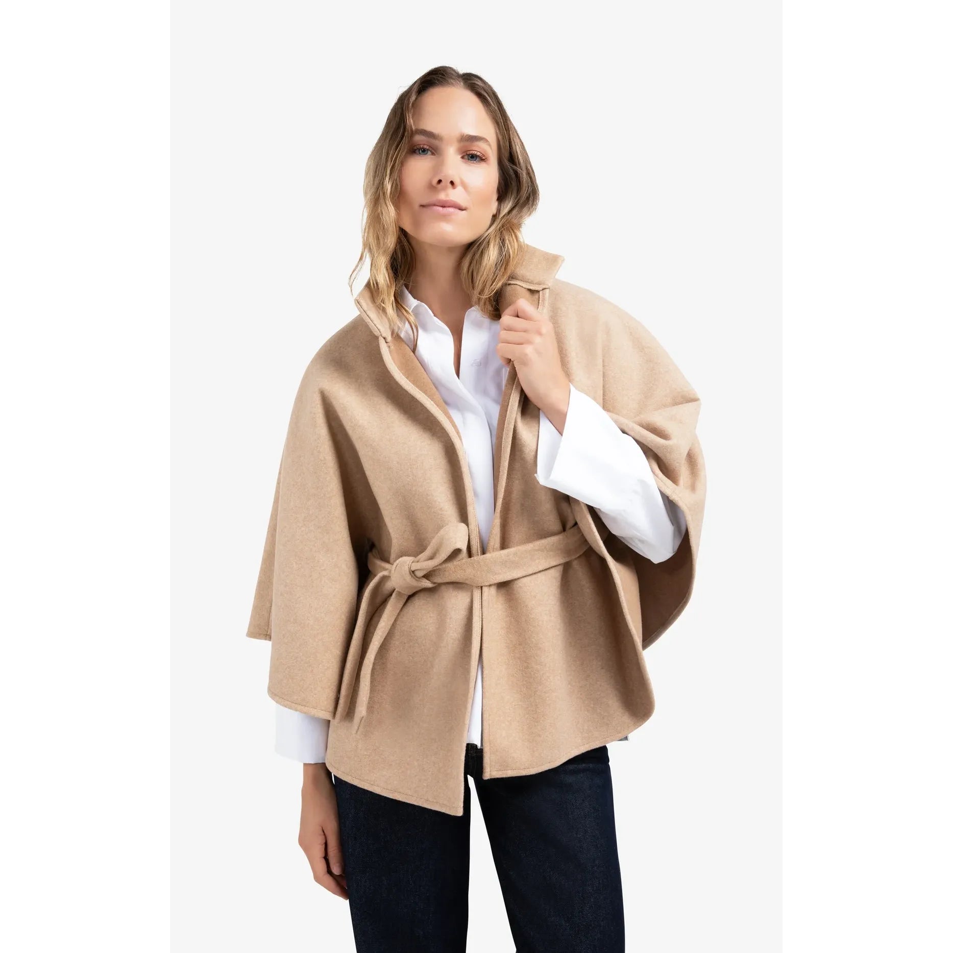 Soft Woven Belted Poncho