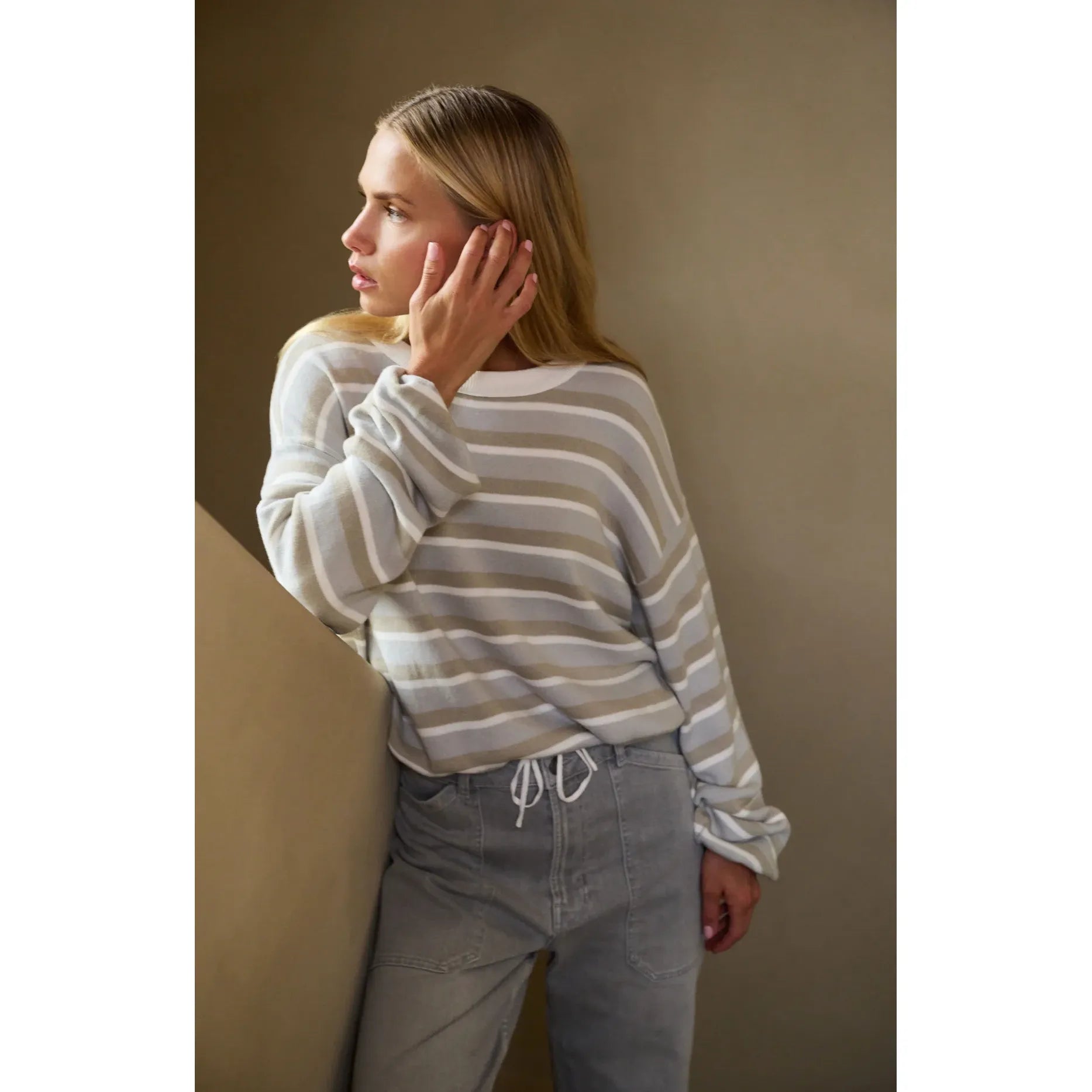 Striped Drawstring Sweater