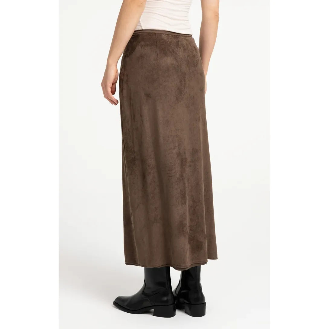 Suedine Midi Skirt