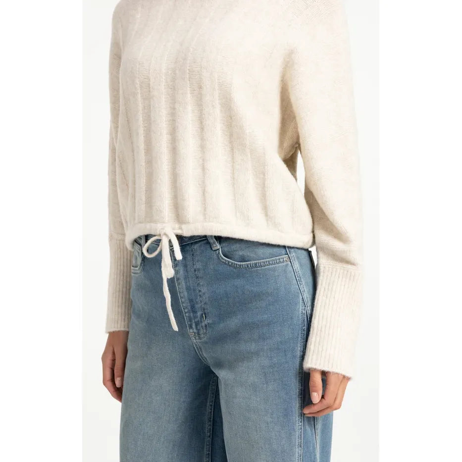 Batwing Sleeve Drawcord Sweater