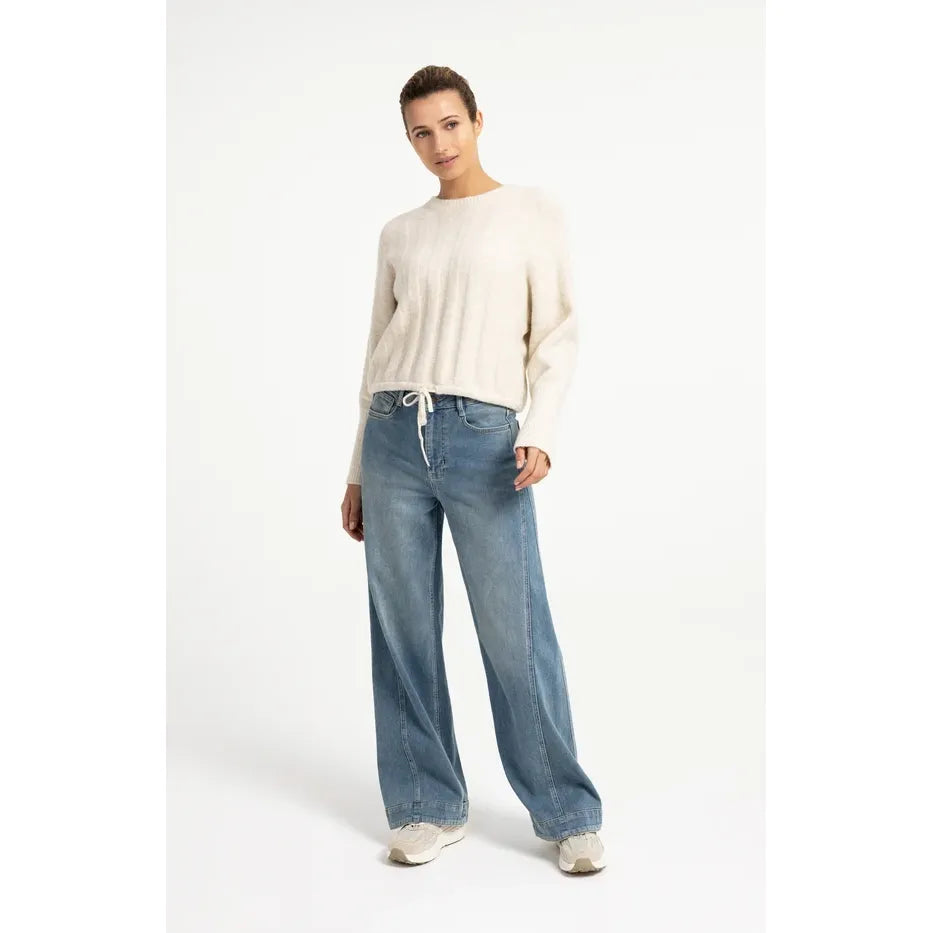 Batwing Sleeve Drawcord Sweater