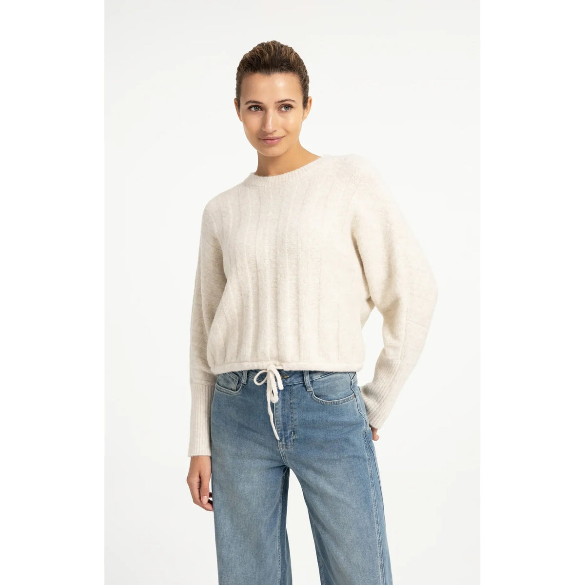 Batwing Sleeve Drawcord Sweater