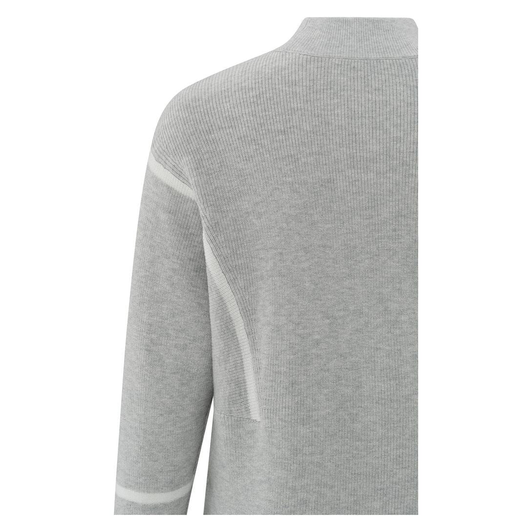 Refined Stripe High-Neck Sweater