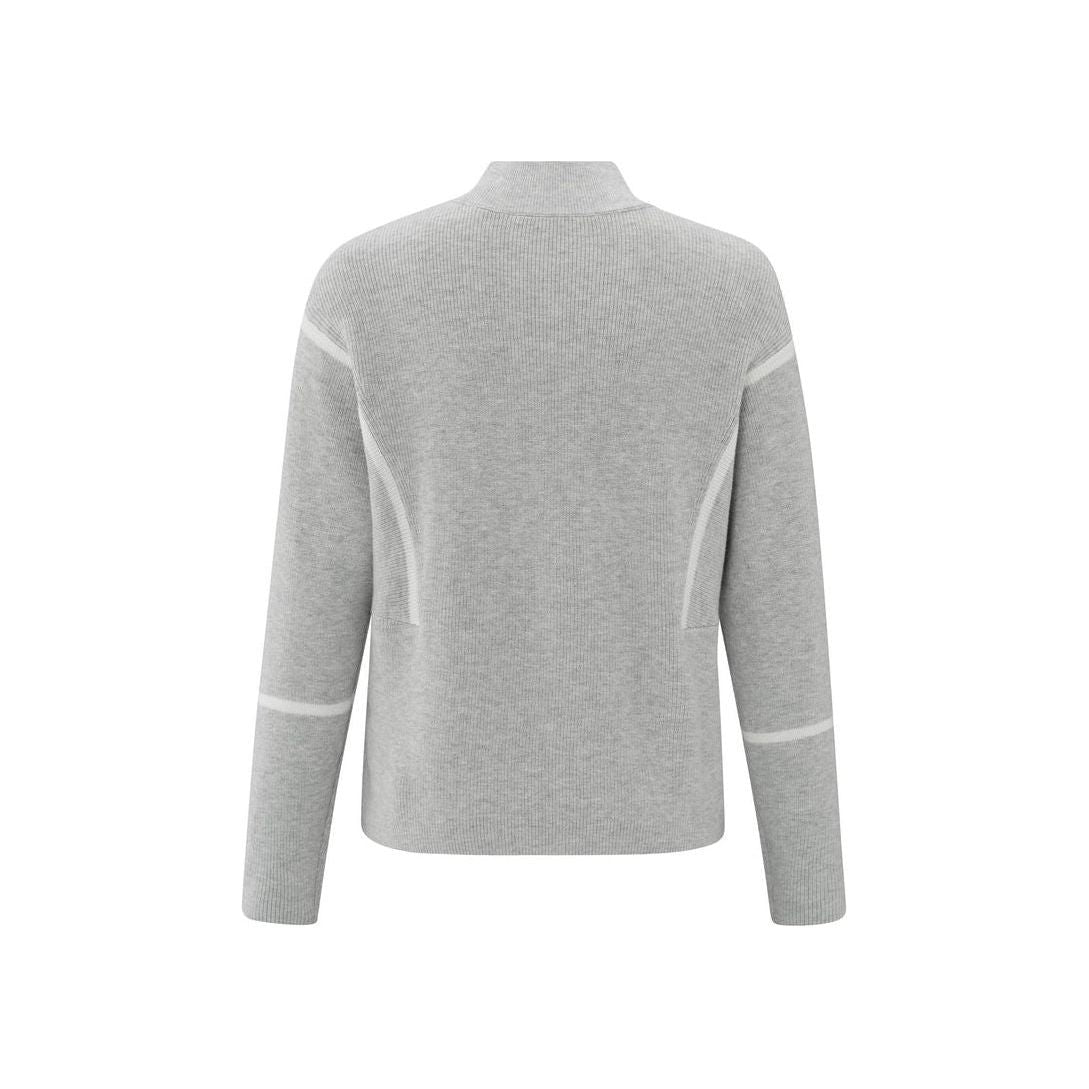 Refined Stripe High-Neck Sweater