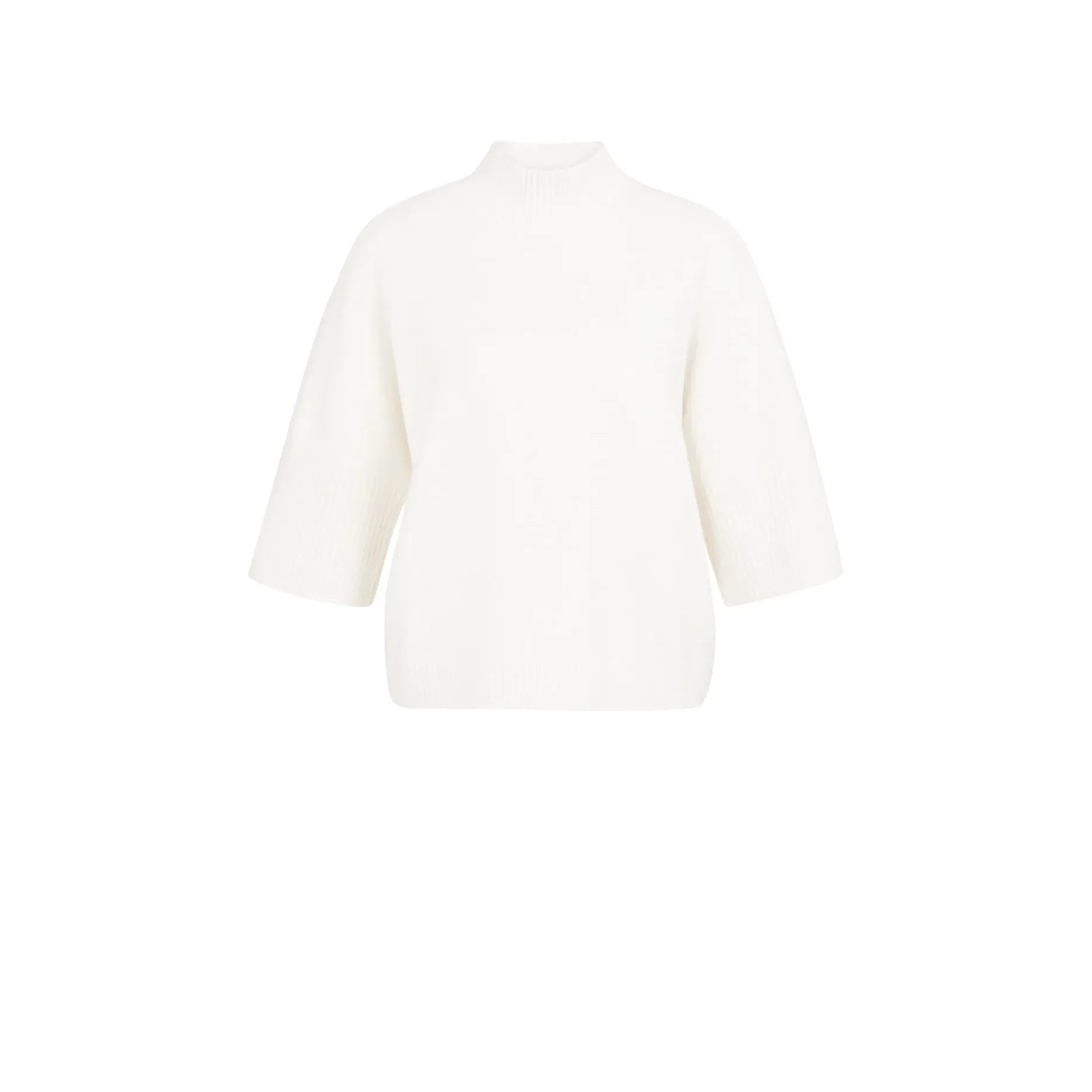 3/4 Ribbed Mock Neck Sweater