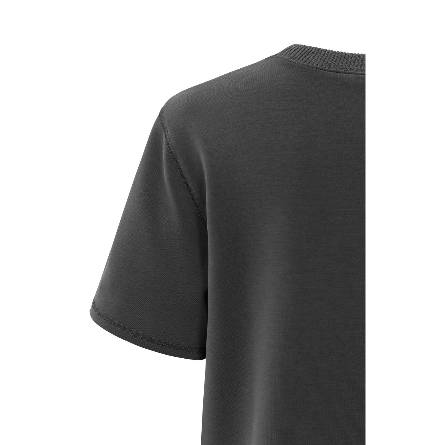 T-shirt with Knitted Ribbed Neckline
