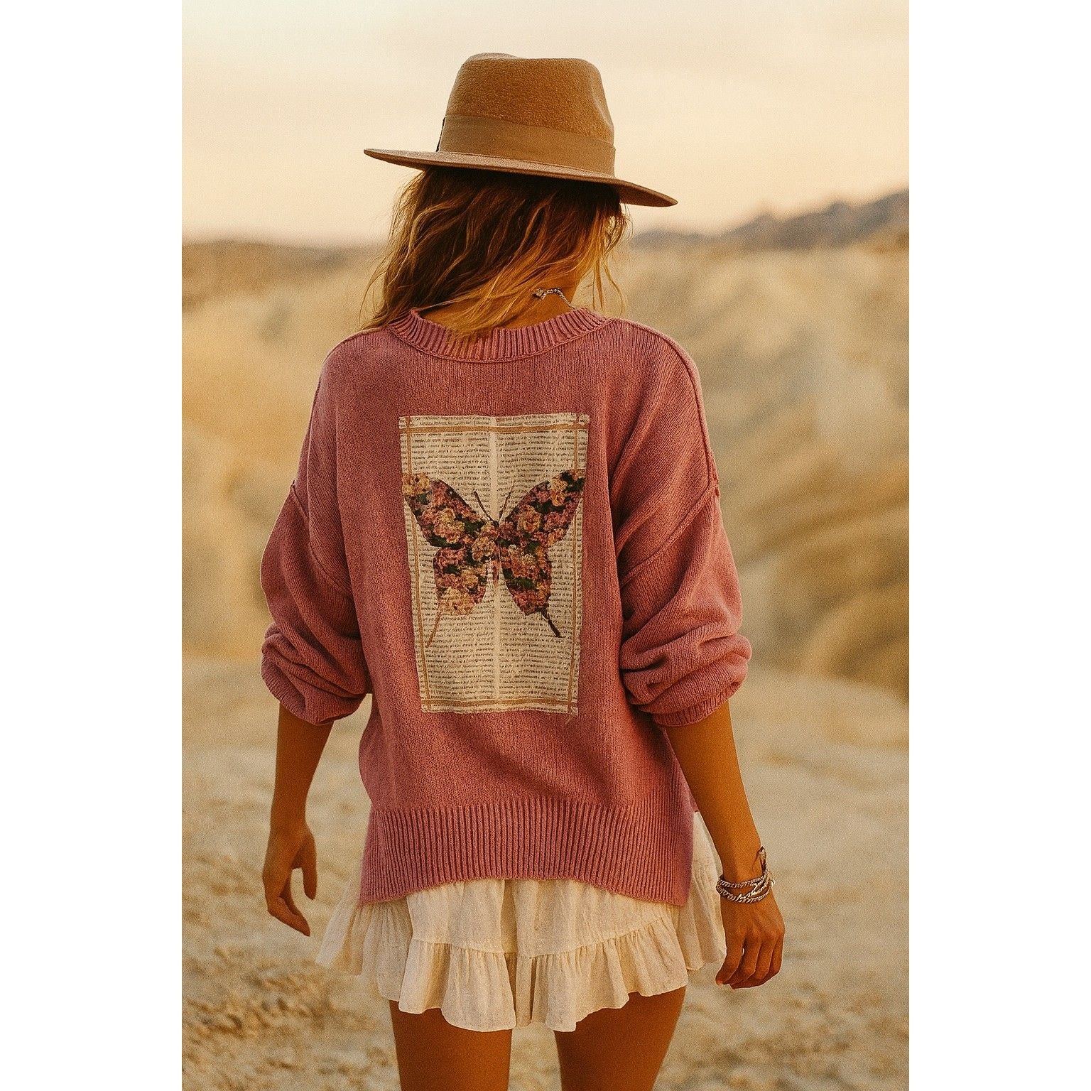 Purple Patch Butterfly Sweater