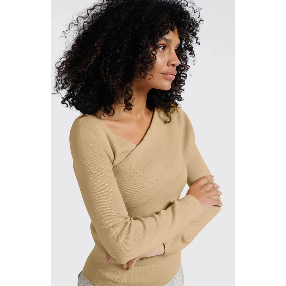 Fitted Sweater with Crossed Shoulder