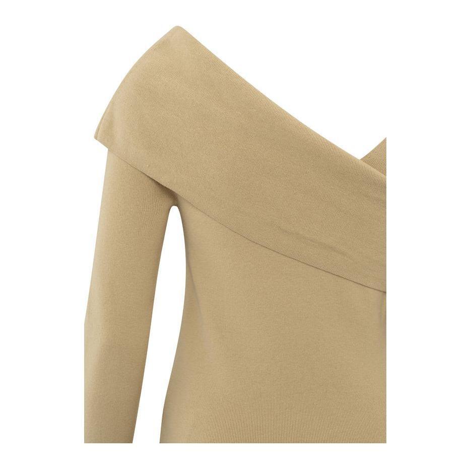 Fitted Sweater with Crossed Shoulder