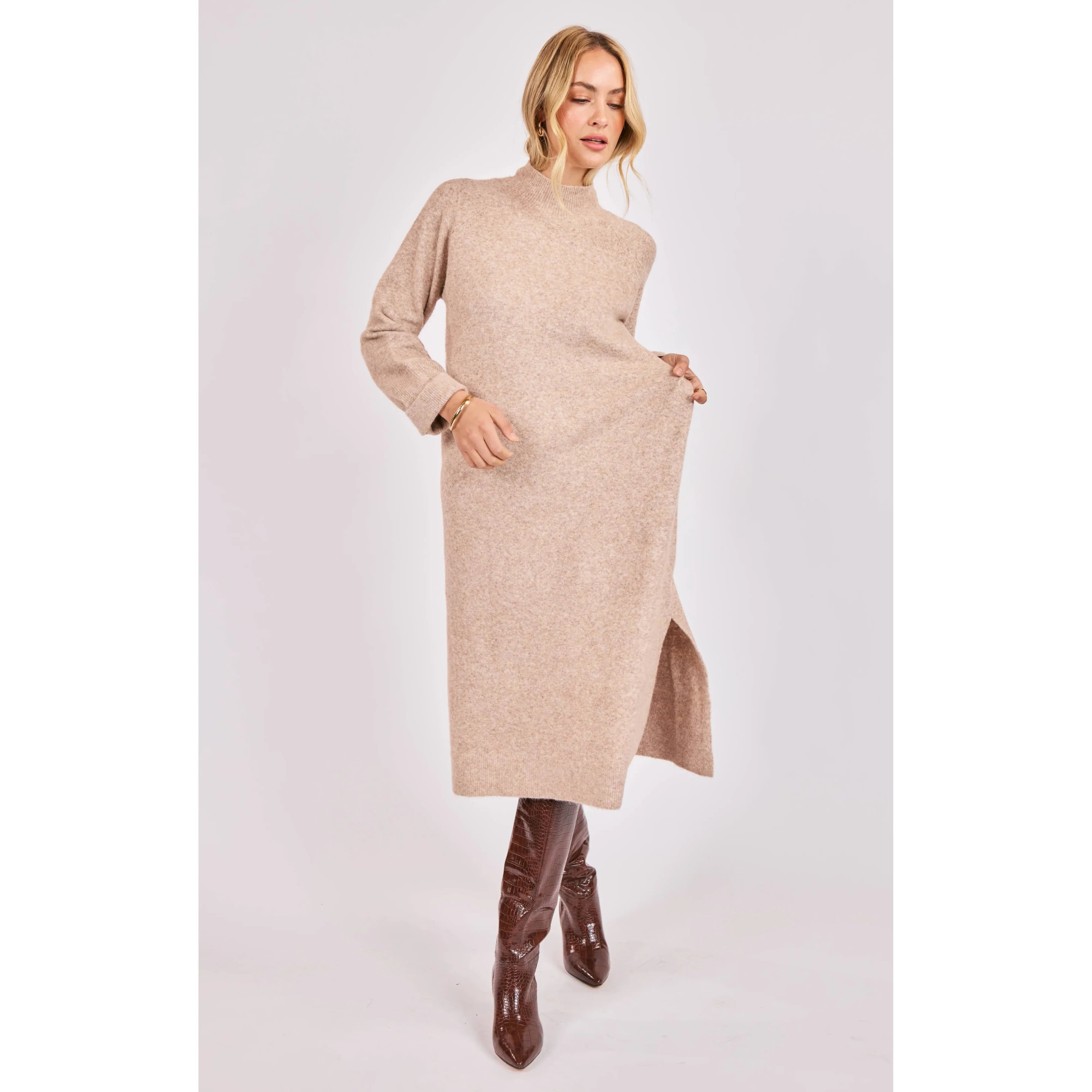 Hadley Turtleneck Knit Midi Dress