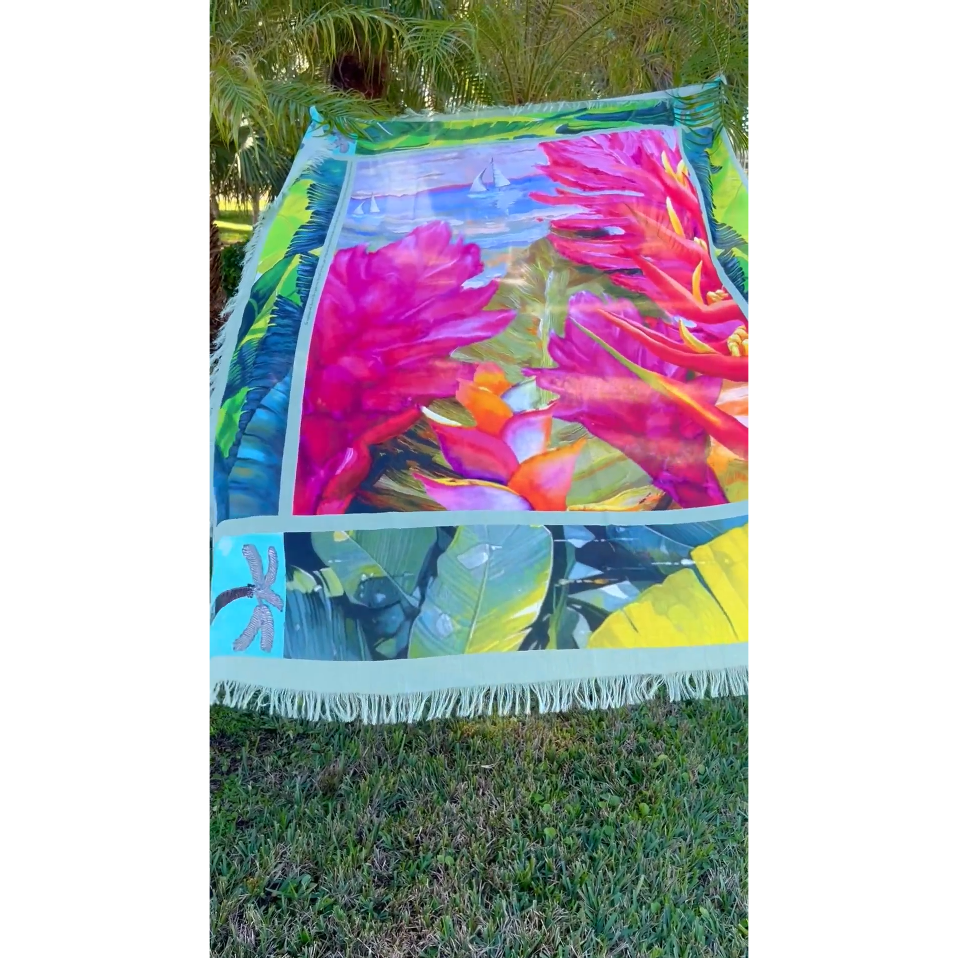 JUICY FRUIT: YOUR LOVE HEALS - Luxury Hand-Painted Silk Scarf