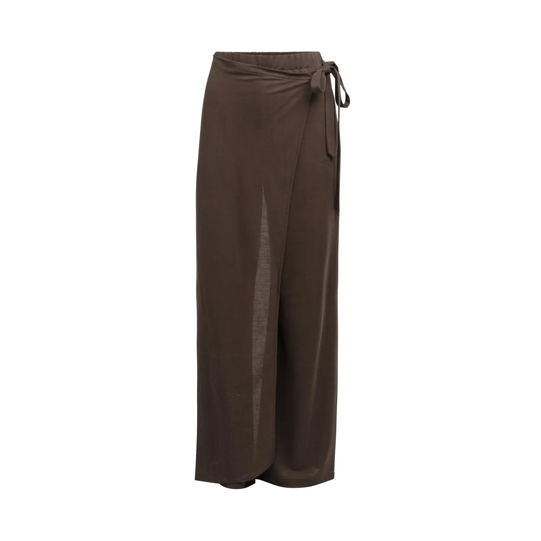 Aubergine Wrap Wide-Leg Trousers